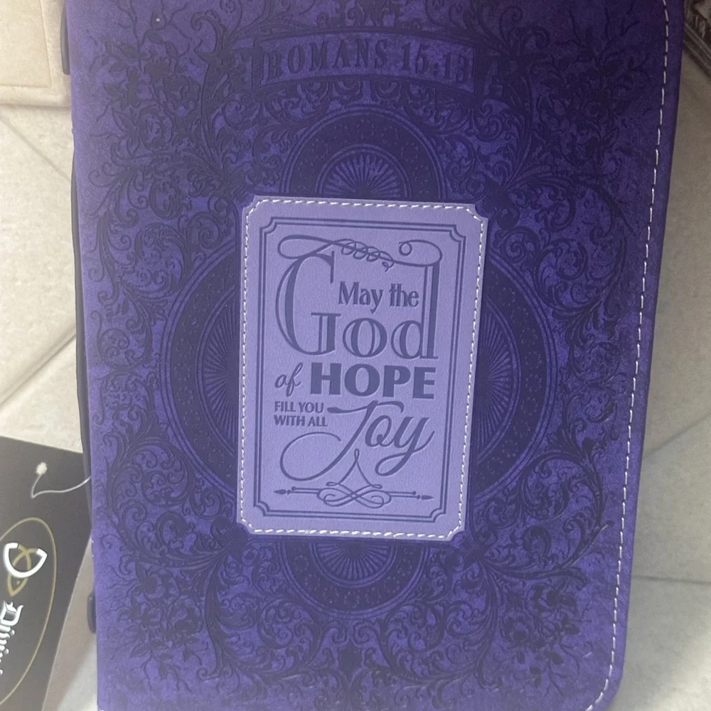 Purple Bible Cover - May the God of Hope Design